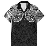 Samoan Traditional Art Tattoos Family Matching Summer Maxi Dress and Hawaiian Shirt Tatau Roman Reigns Black Color LT03 Dad's Shirt - Short Sleeve Black - Polynesian Pride