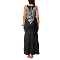 Samoan Traditional Art Tattoos Family Matching Tank Maxi Dress and Hawaiian Shirt Tatau Roman Reigns Black Color LT03 - Polynesian Pride