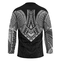 Samoan Traditional Art Tattoos Hockey Jersey Tatau Roman Reigns Black Color LT03 - Polynesian Pride