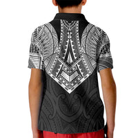 Samoan Traditional Art Tattoos Kid Polo Shirt Tatau Roman Reigns Black Color - Polynesian Pride