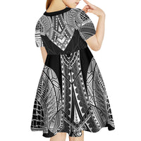 Samoan Traditional Art Tattoos Kid Short Sleeve Dress Tatau Roman Reigns Black Color - Polynesian Pride