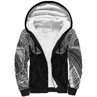 Samoan Traditional Art Tattoos Sherpa Hoodie Tatau Roman Reigns Black Color - Polynesian Pride