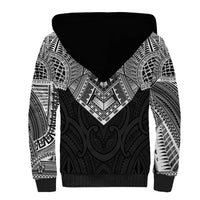 Samoan Traditional Art Tattoos Sherpa Hoodie Tatau Roman Reigns Black Color - Polynesian Pride