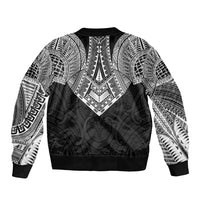 Samoan Traditional Art Tattoos Sleeve Zip Bomber Jacket Tatau Roman Reigns Black Color - Polynesian Pride