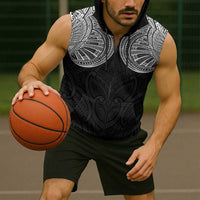 Samoan Traditional Art Tattoos Sleeveless Zip Hoodie Tatau Roman Reigns Black Color - Polynesian Pride