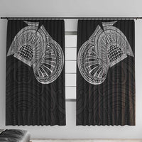 Samoan Traditional Art Tattoos Window Curtain Tatau Roman Reigns Black Color - Polynesian Pride