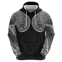 Samoan Traditional Art Tattoos Zip Hoodie Tatau Roman Reigns Black Color LT03 - Polynesian Pride