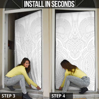 Samoan Traditional Art Tattoos Door Cover Tatau Roman Reigns White Color - Polynesian Pride