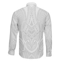 Samoan Traditional Art Tattoos Family Matching Off The Shoulder Long Sleeve Dress and Hawaiian Shirt Tatau Roman Reigns White Color LT03 - Polynesian Pride