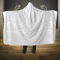 Samoan Traditional Art Tattoos Hooded Blanket Tatau Roman Reigns White Color - Polynesian Pride
