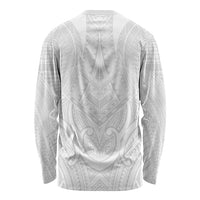 Samoan Traditional Art Tattoos Long Sleeve Shirt Tatau Roman Reigns White Color - Polynesian Pride