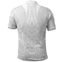Samoan Traditional Art Tattoos Polo Shirt Tatau Roman Reigns White Color - Polynesian Pride