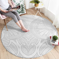 Samoan Traditional Art Tattoos Round Carpet Tatau Roman Reigns White Color - Polynesian Pride