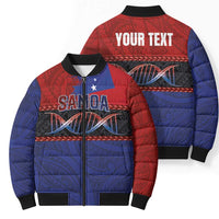 Personalised Samoan DNA-Proud of Samoa Bomber Puffer Jacket Polynesian Patterns - Polynesian Pride