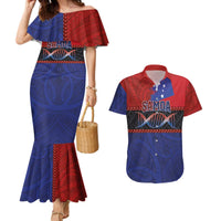 Personalised Samoan DNA-Proud of Samoa Couples Matching Mermaid Dress and Hawaiian Shirt Polynesian Patterns LT03 Multicolor - Polynesian Pride