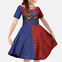 Personalised Samoan DNA-Proud of Samoa Family Matching Tank Maxi Dress and Hawaiian Shirt Polynesian Patterns LT03 Daughter's Dress Multicolor - Polynesian Pride