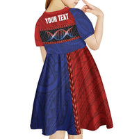 Personalised Samoan DNA-Proud of Samoa Kid Short Sleeve Dress Polynesian Patterns LT03 - Polynesian Pride