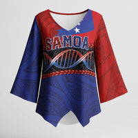 Personalised Samoan DNA-Proud of Samoa Kimono Sleeve Blouse Polynesian Patterns - Polynesian Pride