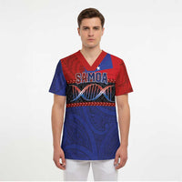 Personalised Samoan DNA-Proud of Samoa Scrub Top Polynesian Patterns - Polynesian Pride