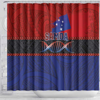 Samoan DNA-Proud of Samoa Shower Curtain Polynesian Patterns - Polynesian Pride