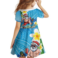 Polynesian Merry Christmas Family Matching Mermaid Dress and Hawaiian Shirt Funny Santa with Sea Turtle Beach Plumeria LT03 - Polynesian Pride