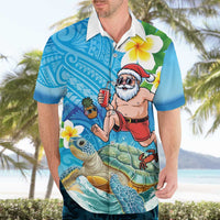 Polynesian Merry Christmas Hawaiian Shirt Funny Santa with Sea Turtle Beach Plumeria LT03 - Polynesian Pride