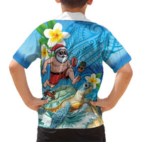 Polynesian Merry Christmas Hawaiian Shirt Funny Santa with Sea Turtle Beach Plumeria LT03 - Polynesian Pride