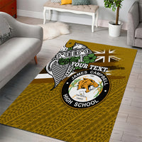 Hawaii James Campbell High School Area Rug Kakau Pattern Gold Color Version LT03 - Polynesian Pride