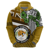 Hawaii James Campbell High School Hoodie Kakau Pattern Gold Color Version LT03 - Polynesian Pride