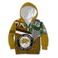 Hawaii James Campbell High School Kid Hoodie Kakau Pattern Gold Color Version LT03 Zip Hoodie Gold - Polynesian Pride