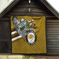 Hawaii James Campbell High School Quilt Kakau Pattern Gold Color Version LT03 - Polynesian Pride