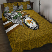 Hawaii James Campbell High School Quilt Bed Set Kakau Pattern Gold Color Version LT03 - Polynesian Pride