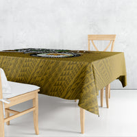 Hawaii James Campbell High School Tablecloth Kakau Pattern Gold Color Version LT03 - Polynesian Pride