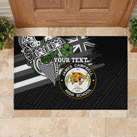 Hawaii James Campbell High School Rubber Doormat Kakau Pattern Black Version LT03 - Polynesian Pride