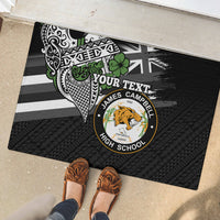 Hawaii James Campbell High School Rubber Doormat Kakau Pattern Black Version LT03 - Polynesian Pride
