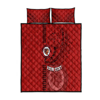 Hawaii Kahuku High & Intermediate School Quilt Bed Set Tribal Kakau Pattern LT03 Red - Polynesian Pride