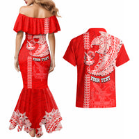 Hawaii Kalani High School Couples Matching Mermaid Dress and Hawaiian Shirt Tribal Kakau Pattern LT03 - Polynesian Pride