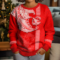 Hawaii Kalani High School Kid Ugly Christmas Sweater Tribal Kakau Pattern LT03 - Polynesian Pride
