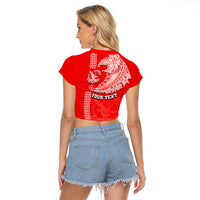 Hawaii Kalani High School Raglan Cropped T Shirt Tribal Kakau Pattern LT03 - Polynesian Pride