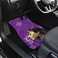 Custom New Zealand Womens Day Car Mats Traditional Maori Woman Polynesian Pattern Purple Color LT03 - Polynesian Pride