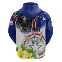 Custom Northern Mariana Islands Commonwealth Covenant Day Zip Hoodie Plumeria Flower Splash Style LT03 - Polynesian Pride