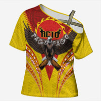 American Samoa Fautasi Race Cross Shoulder Shirt Pago Pago-Aeto Samoan Tattoo and Eagle