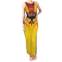 American Samoa Fautasi Race Family Matching Tank Maxi Dress and Hawaiian Shirt Pago Pago-Aeto Samoan Tattoo and Eagle LT03 Mom's Dress Yellow - Polynesian Pride