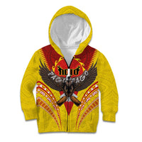 American Samoa Fautasi Race Kid Hoodie Pago Pago-Aeto Samoan Tattoo and Eagle