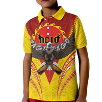 American Samoa Fautasi Race Kid Polo Shirt Pago Pago-Aeto Samoan Tattoo and Eagle LT03 Kid Yellow - Polynesian Pride