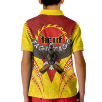 American Samoa Fautasi Race Kid Polo Shirt Pago Pago-Aeto Samoan Tattoo and Eagle LT03 - Polynesian Pride