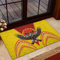 American Samoa Fautasi Race Rubber Doormat Pago Pago-Aeto Samoan Tattoo and Eagle