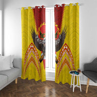 American Samoa Fautasi Race Window Curtain Pago Pago-Aeto Samoan Tattoo and Eagle