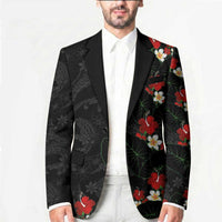 Hawaiian Taro Leaves-Hibiscus and Plumeria Blazer Floral Tribal Tattoo Motif LT03 - Polynesian Pride