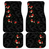 Hawaiian Taro Leaves-Hibiscus and Plumeria Car Mats Floral Tribal Tattoo Motif